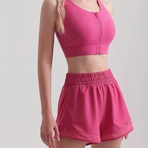 ALO Yoga  Women's Athletic Pink Set Top + Shorts